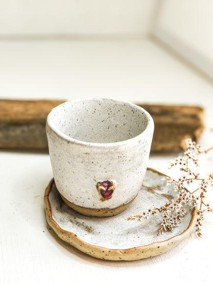 Ceramic espresso cup with a heart