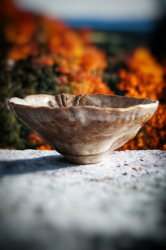 Handmade Beige "Nature" Ceramic Bowl – Rustic Decorative Tableware