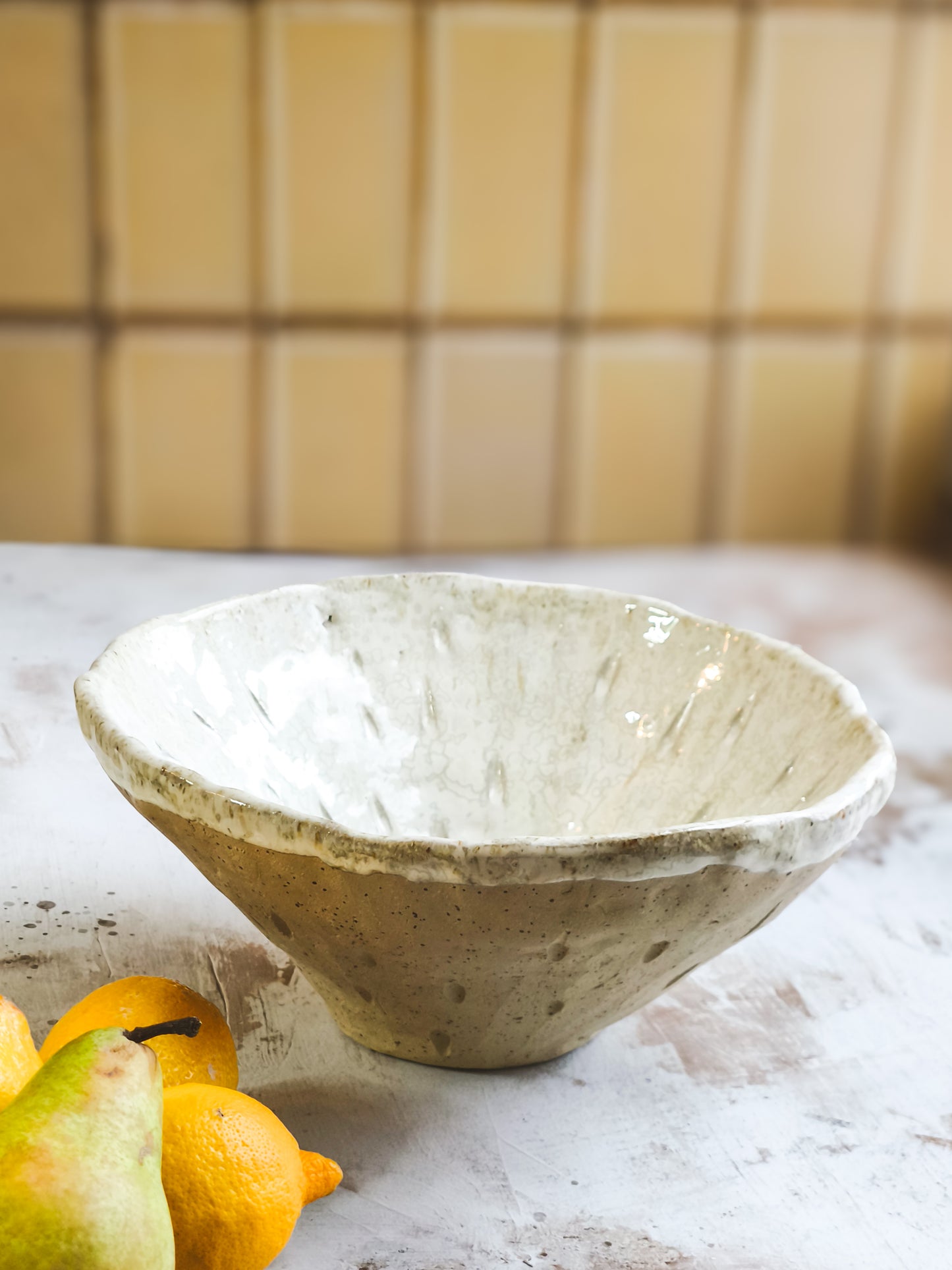 White rustic bowl