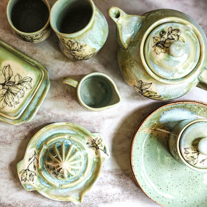 Handcrafted Ceramic Dinner Set – Unique Floral Design