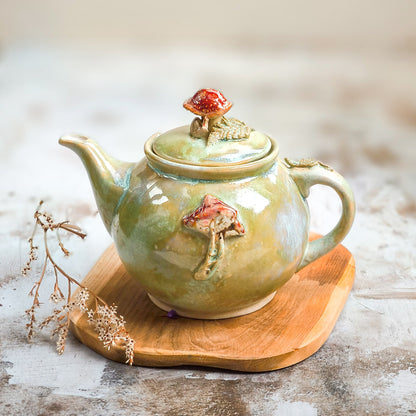 Handcrafted MUSHROOM Ceramic Teapot – A Colorful Touch for Every Occasion