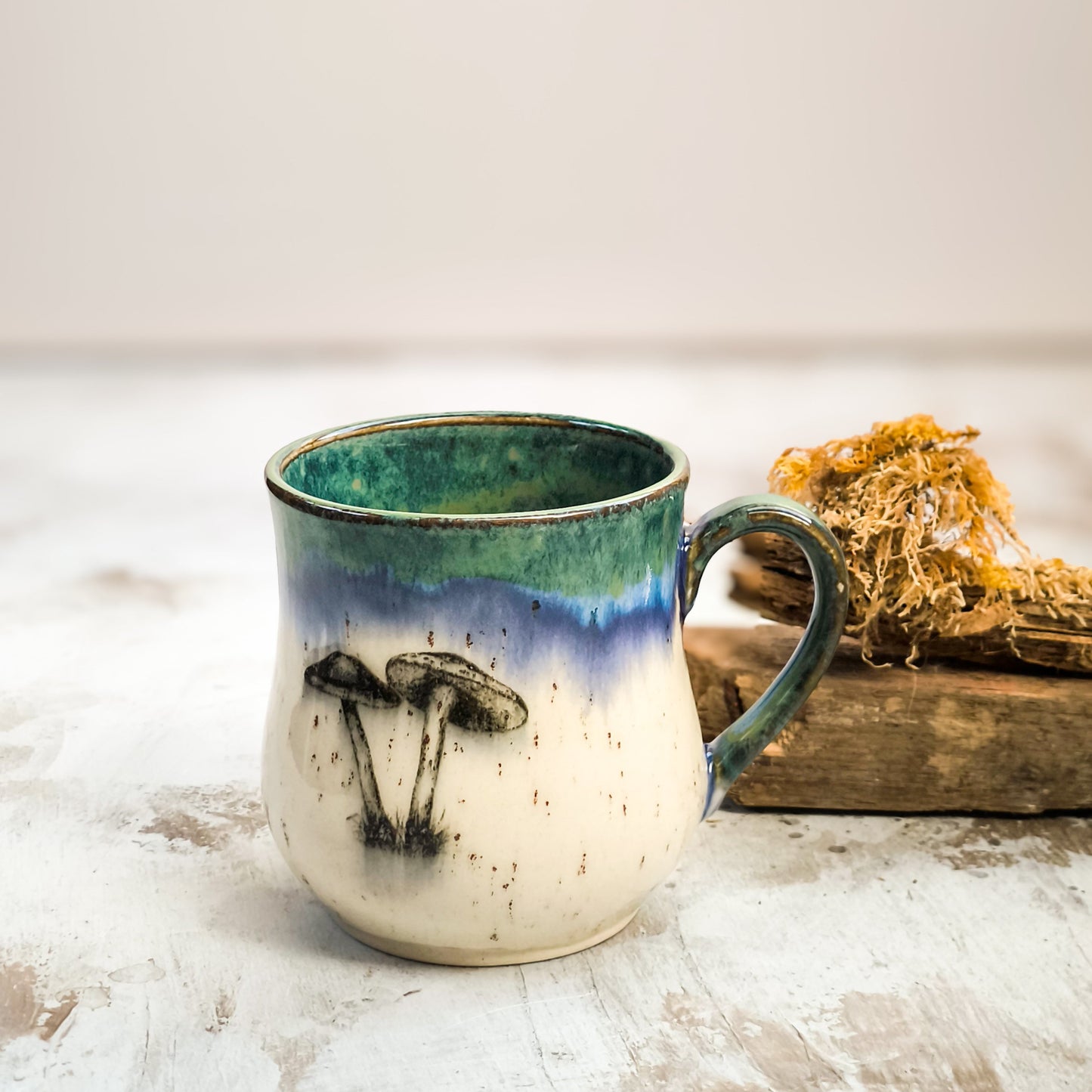 Mushroom Magic Mug – Nature-Inspired Ceramic Mug, 350ml | Artisan Drinkware by Kuzu Arte