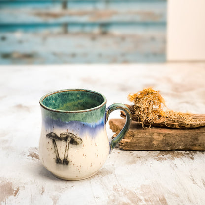 Mushroom Magic Mug – Nature-Inspired Ceramic Mug, 350ml | Artisan Drinkware by Kuzu Arte