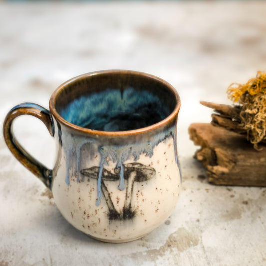 Mushroom Magic Mug – Nature-Inspired Ceramic Mug, 350ml | Artisan Drinkware by Kuzu Arte