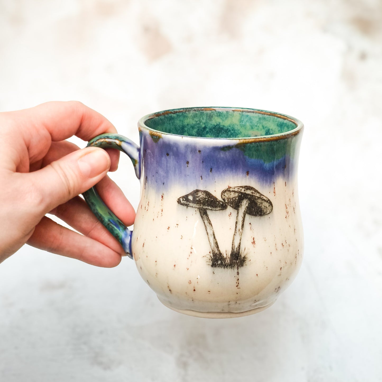 Mushroom Magic Mug – Nature-Inspired Ceramic Mug, 350ml | Artisan Drinkware by Kuzu Arte