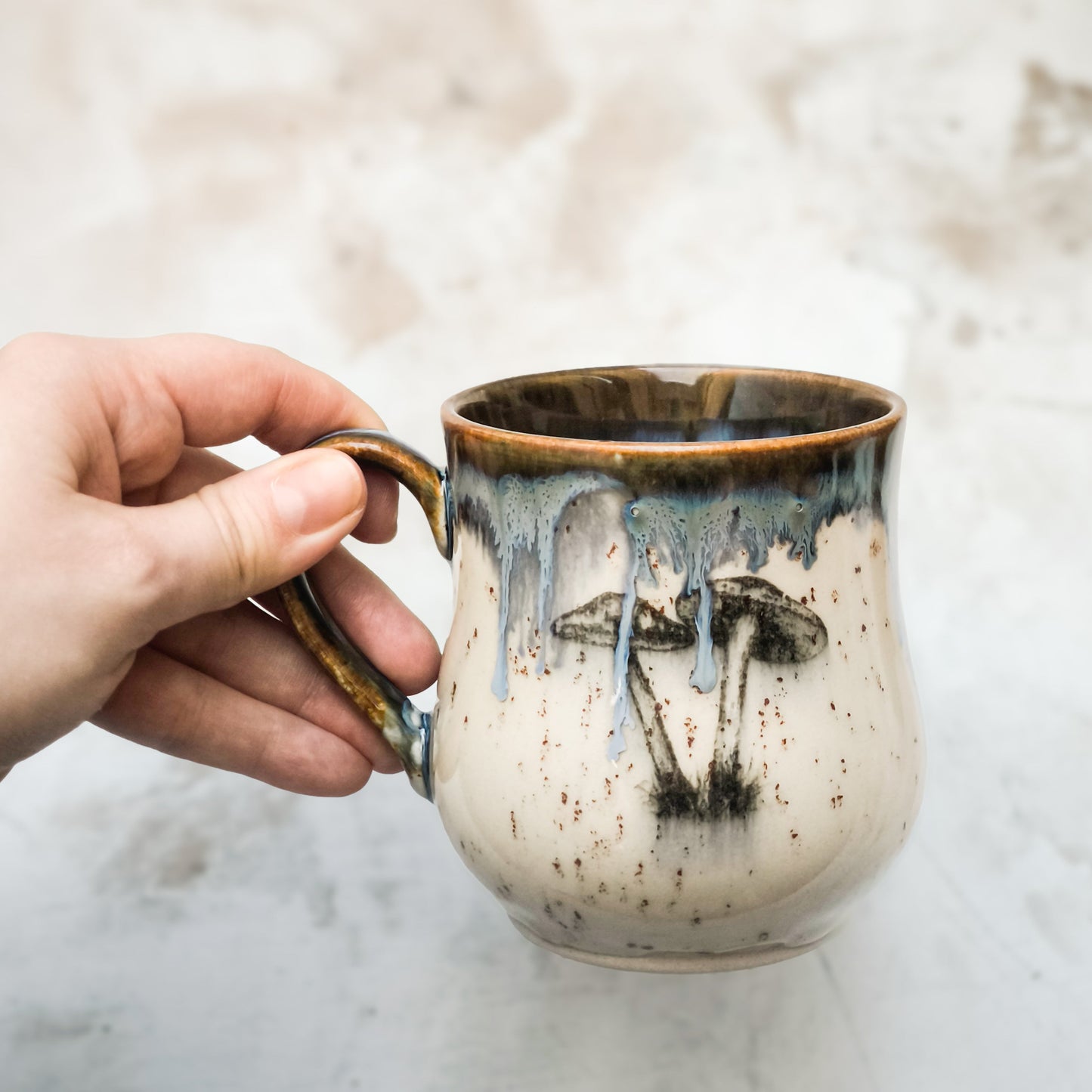 Mushroom Magic Mug – Nature-Inspired Ceramic Mug, 350ml | Artisan Drinkware by Kuzu Arte