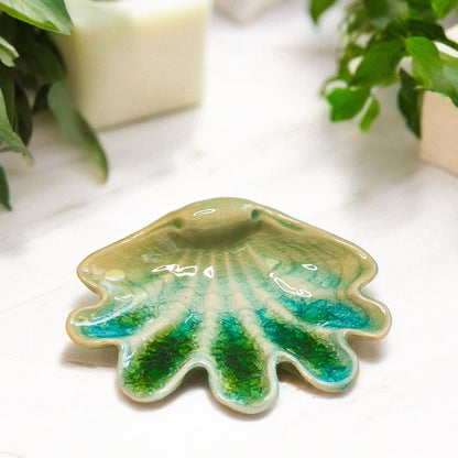 Crackled Blue Seashell Soap Dish – A Coastal Charm for Your Space